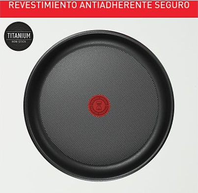 Tefal L8813S, set de sartenes, 2 unidades, 22/26 cm, mango extraíble, revestimiento titanio antiadherente, indicador de calor, acero inox