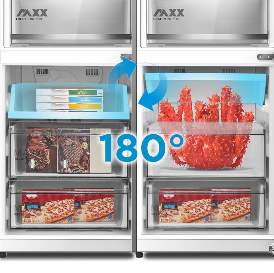 Midea MDRB548MME46, frigorífico combi, 186x59,5x67cm, Total No Frost, inox, clase E