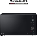 LG Mh7265Dps, microondas con grill, 1200w, 32l, Smart Inverter, negro