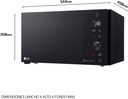 LG Mh7265Dps, microondas con grill, 1200w, 32l, Smart Inverter, negro