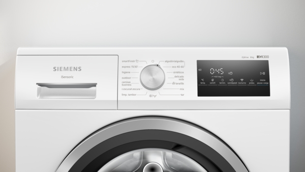 Siemens WM12N265ES, lavadora de carga frontal, libre instalación, 8 kg, 1200 rpm, smartFinish, blanca iQ300, clase A
