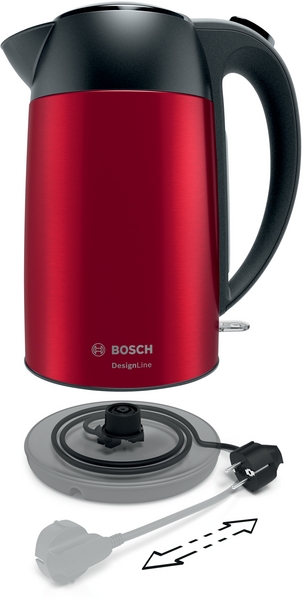 Bosch TWK3P424, hervidor DesignLine, 1,7l, 2400w, rojo