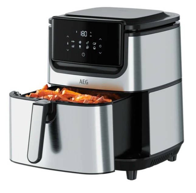AEG AF6-1-4ST, freidora de aire, 3,5L, pantalla LED display táctil, 8 programas, temporizador 60 min, temperatura máxima 180º, gris