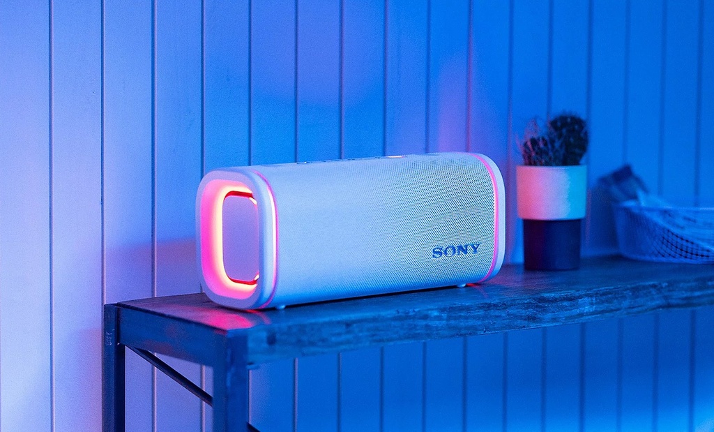 Sony SRULT50W, altavoz Bluetooth, 360º party light, bateria 24h, resistente al agua, blanco