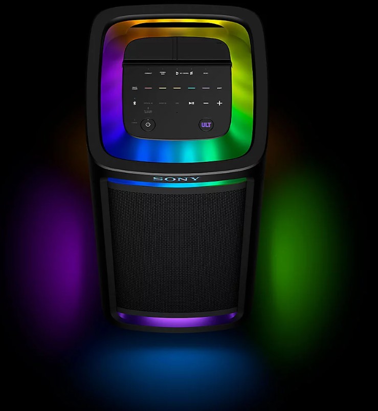 Sony SRSULT900AC, altavoz Bluetooth, 360º Party sound & light, batería de 24h, negro