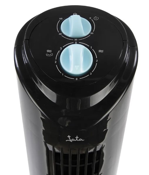 Jata JVVT3041, torre de ventilación, 3 velocidades, negra