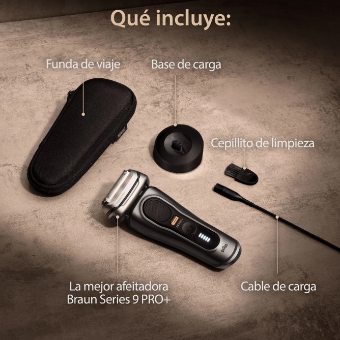 Braun 9515s, afeitadora eléctrica, serie 9 Pro+, ProTimmer integrada, base de carga, Wet&Dry,