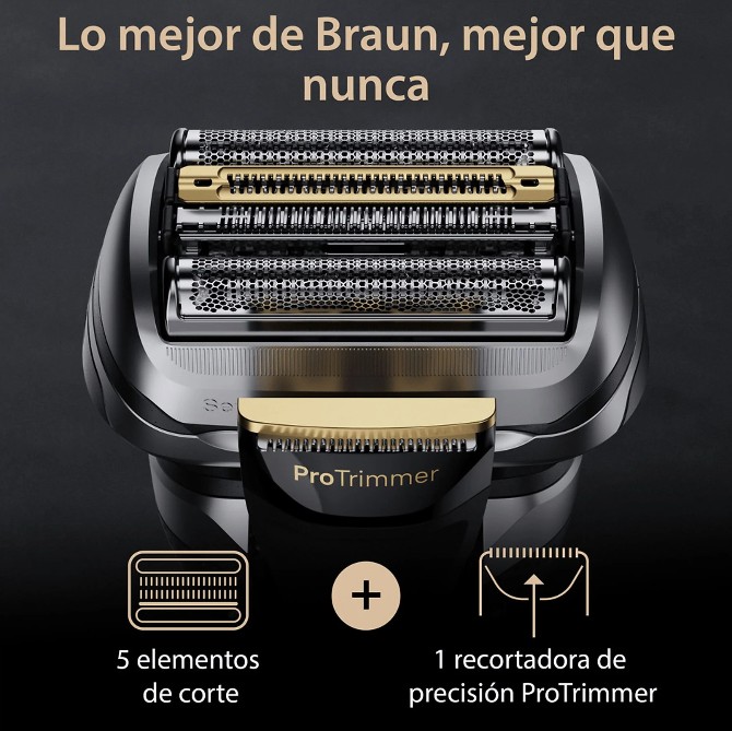 Braun 9515s, afeitadora eléctrica, serie 9 Pro+, ProTimmer integrada, base de carga, Wet&Dry,