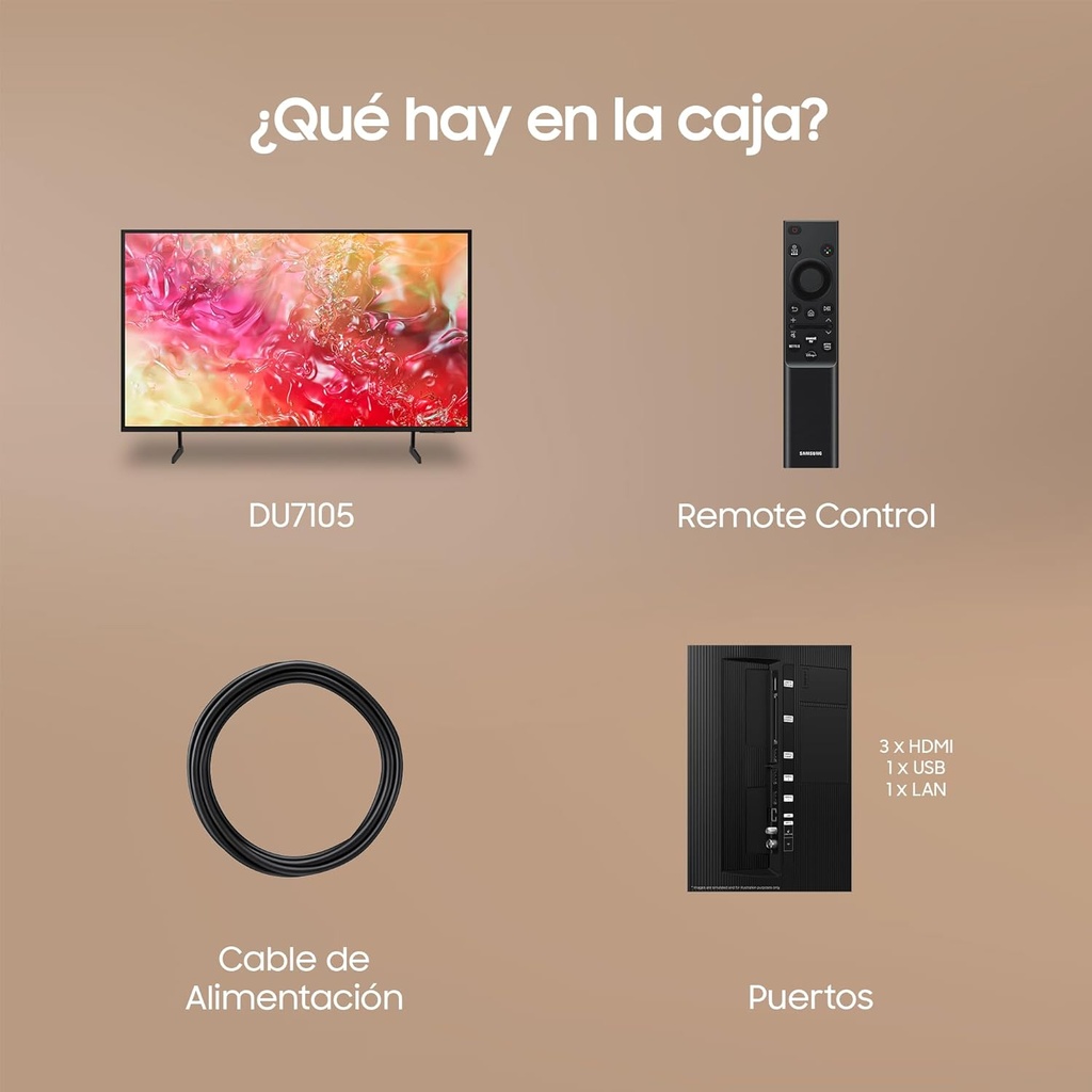 Samsung TU65DU7105, Crystal UHD 65", 4K Tizen OS, Smart TV