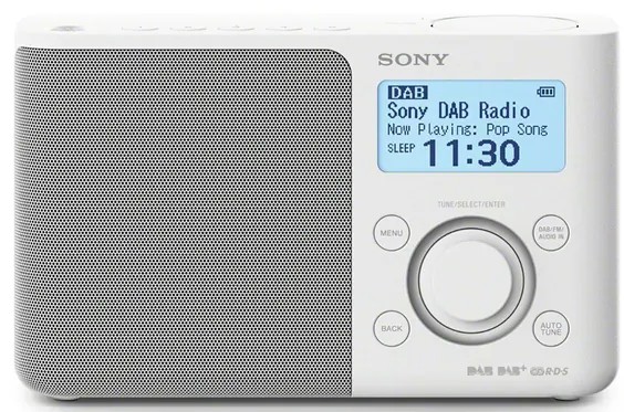 Sony XDR-S61D, radio digital DAB/FM con 5 presintonías digitales, blanca