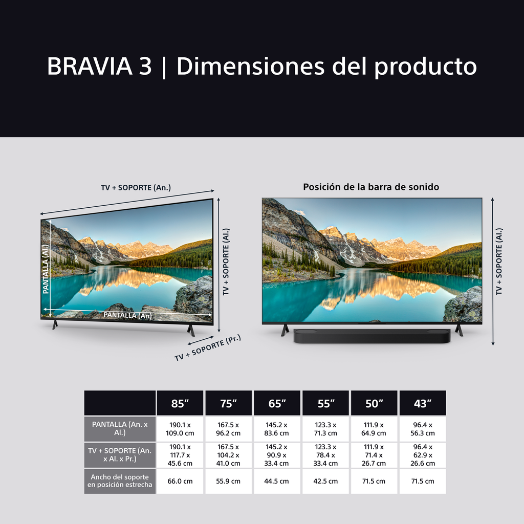 Sony K50S3, Bravia 3, LED, 50", 4K Ultra HD, Triluminos, Google TV