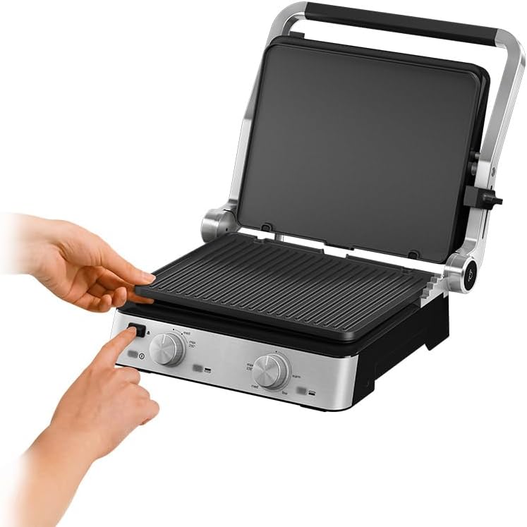 Braun CG7020, multigrill 7, 2000W, bandeja recogegrasa, controles de temperatura independientes, inox