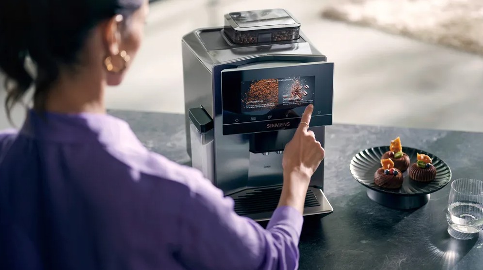 Siemens TQ903R03, cafetera superautomática EQ900, acero inox, depósito de agua extraíble