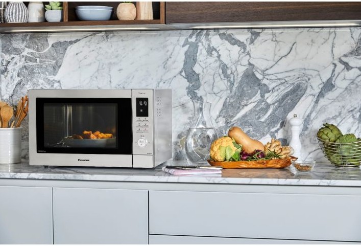 Panasonic NN-CD88, microondas con función horno y Airfryer, 1300W, 34L, inox