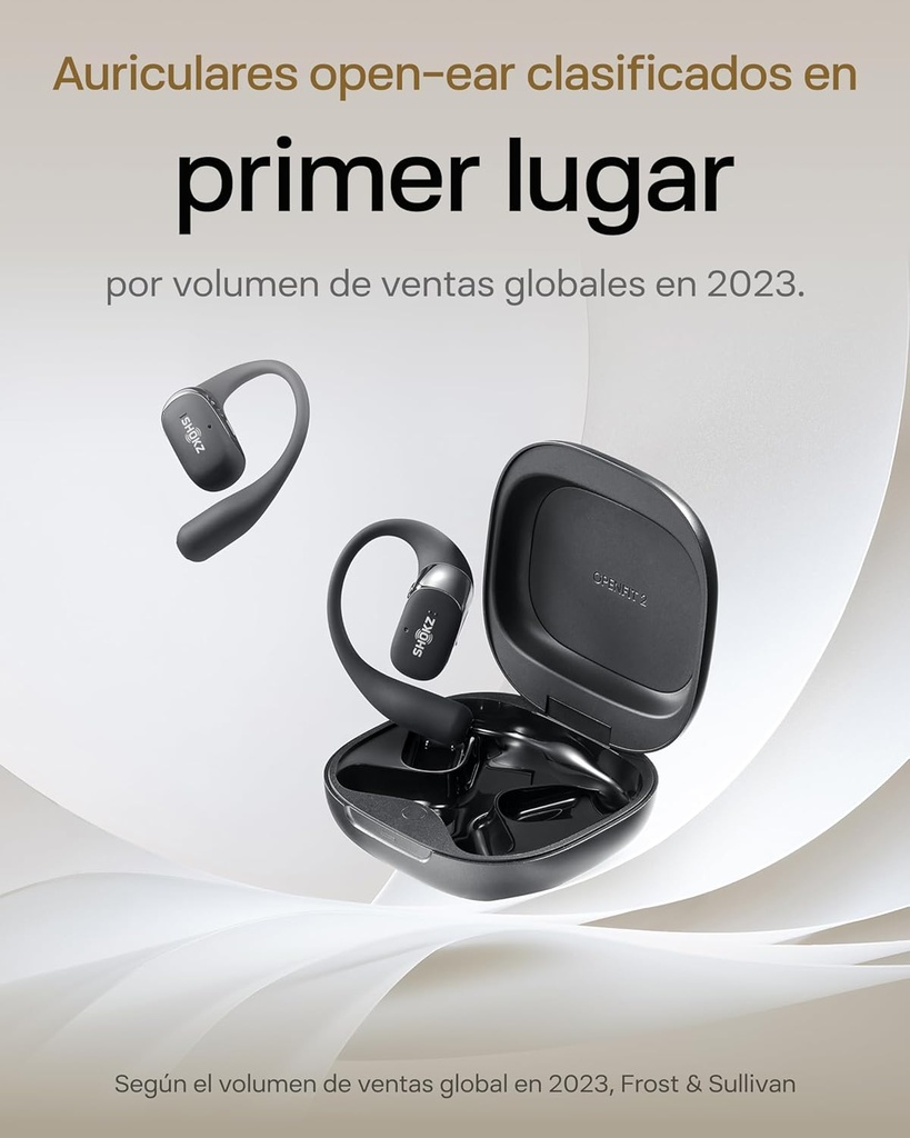 Auriculares conducción aérea, Shokz OpenFit, Tecnología Open-Ear, Graves potentes, Llamadas nítidas, Batería hasta 28h de uso