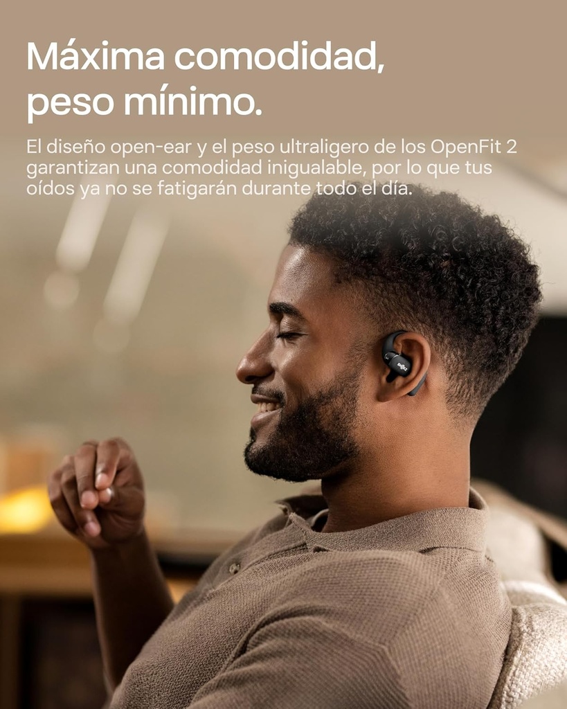 Auriculares conducción aérea, Shokz OpenFit, Tecnología Open-Ear, Graves potentes, Llamadas nítidas, Batería hasta 28h de uso