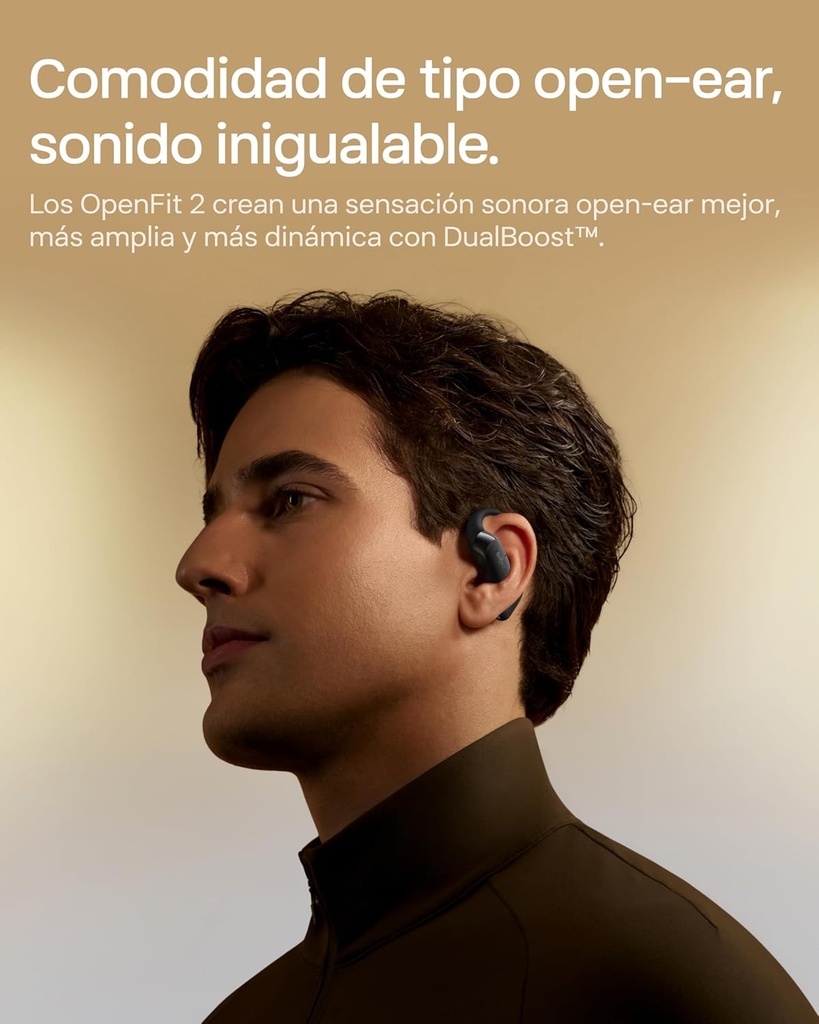 Auriculares conducción aérea, Shokz OpenFit, Tecnología Open-Ear, Graves potentes, Llamadas nítidas, Batería hasta 28h de uso