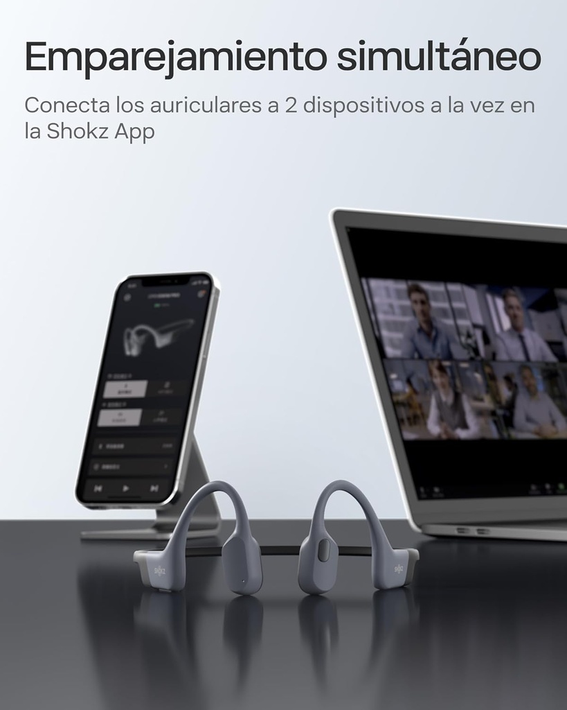 Auriculares Conducción Ósea, Shokz OpenSwim Pro, Bluetooh + Almacenamiento interno 32Gb, Especifico para nadar, Diseño Open-Ear, Llamadas nítidas, Hasta 9 horas de batería
