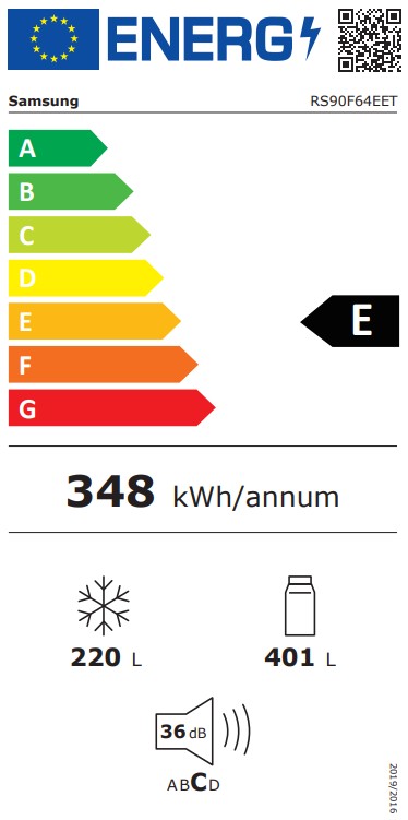 Samsung RS90F64EETEF, frigorífico americano, 178x81cm, dispensador de agua y hielo, inox, clase E