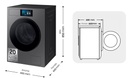 Samsung WF90F09C4SU3, lavadora de carga frontal, 9kg, 1400rpm, autodosificación, grafito, clase A
