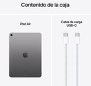 Apple iPad Air, 2024, 11", Chip M2, 128GB, Wi-Fi, pantalla Liquid Retina, color gris espacial
