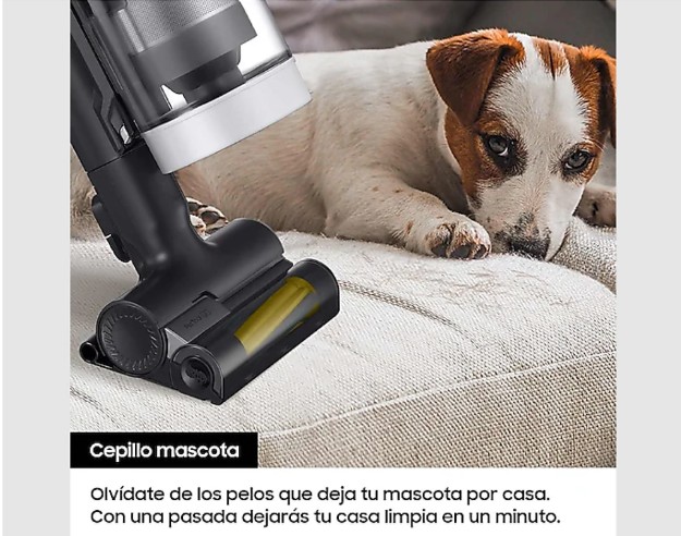 Samsung VS15A60AGR5, aspirador sin cable, Jet 65 Pet, cepillo para mascotas, plata