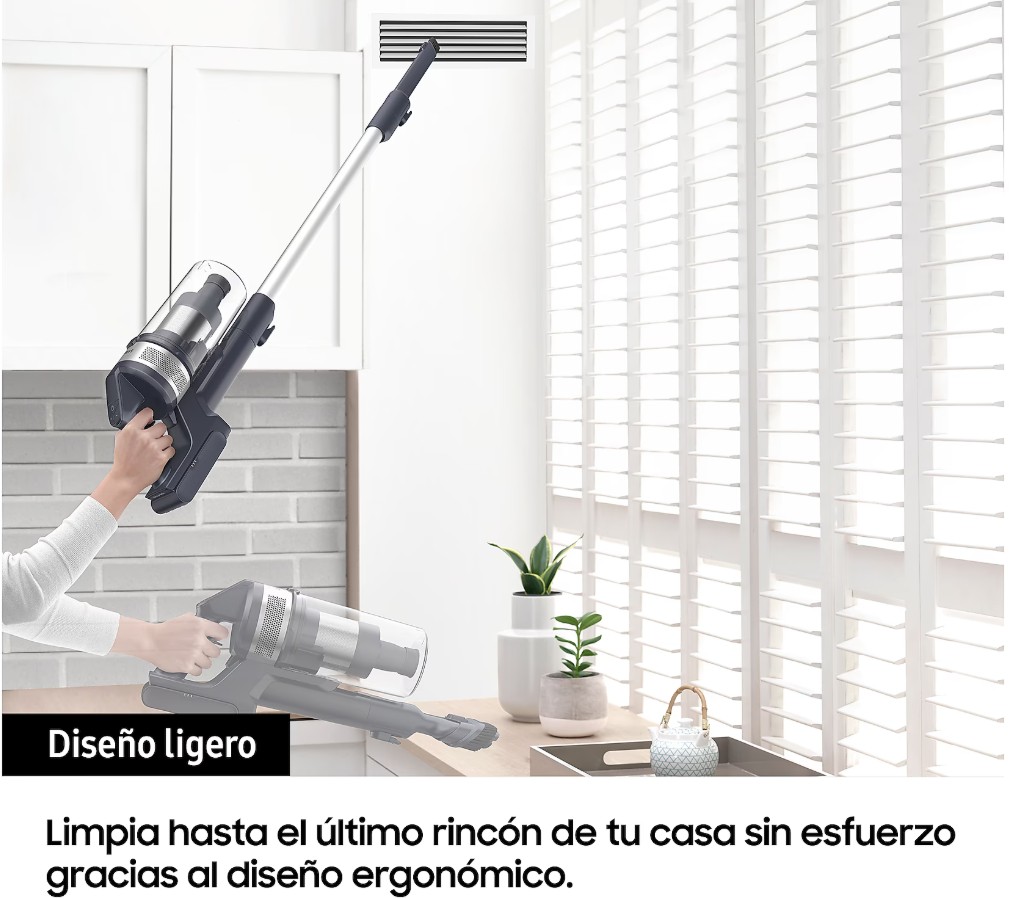 Samsung VS15A60AGR5, aspirador sin cable, Jet 65 Pet, cepillo para mascotas, plata