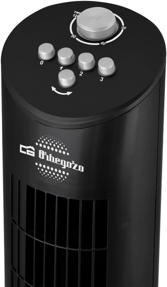 Orbegozo TW0800, torre de ventilación, 60W, 3 velocidades, negro