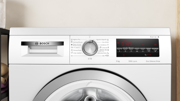 Bosch WUU24T65ES, lavadora carga frontal, serie 6, 9 kg, 1200 rpm, Speed Perfect, blanca, clase A
