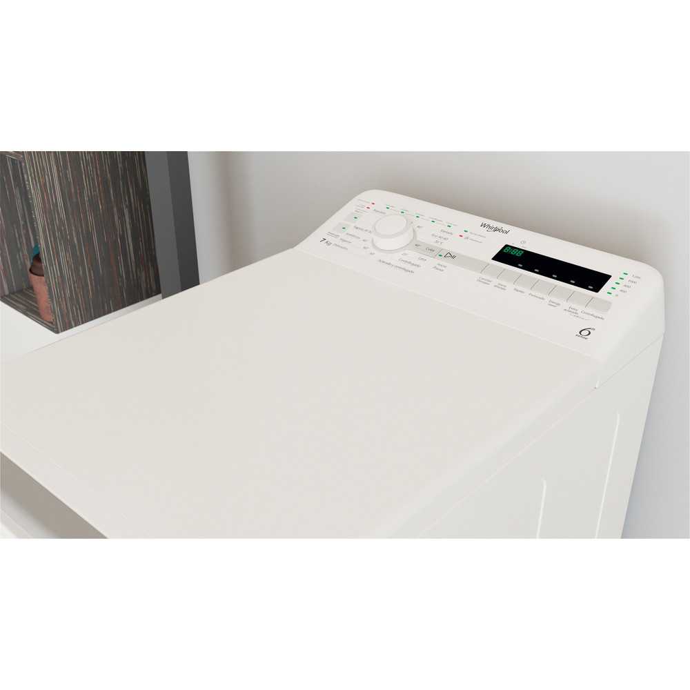 Whirlpool TDLR 7220SS SP, lavadora de carga superior, 1200rpm, 7kg, FreshCare, blanco, clase E