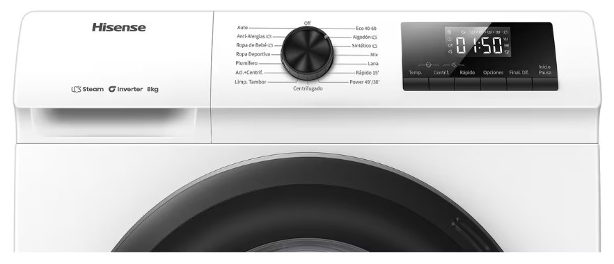 Hisense WF1Q8041BW, lavadora de carga frontal, 1400rpm, 8kg, blanca, clase A -20%