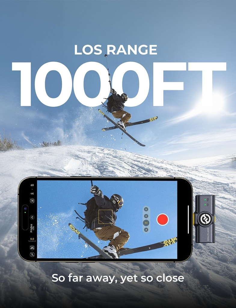 Hollyland Lark M2 Combo DUO Micrófono Inalámbrico para Cámara, iPhone, Android,  ENC, Duración 40H, Micrófono Boton para Livestreaming