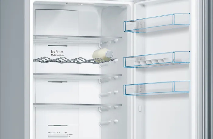 Bosch KGN39VIEB, Frigorífico combinado de libre instalación 203 x 60 cm Acero antihuellas, Total NoFrost