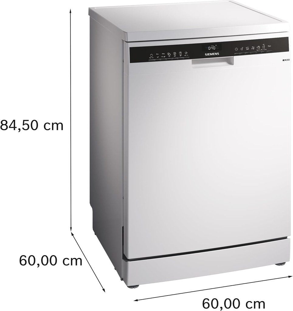 Siemens SN23HW02ME, Lavavajillas de libre instalación, 60 cm, iQ300, Blanco