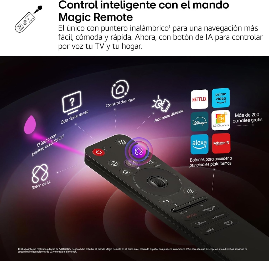 LG OLED77B54LA, TV OLED 77", 4K, 120Hz, Procesador 4K IA α8 Gen2, Smart TV