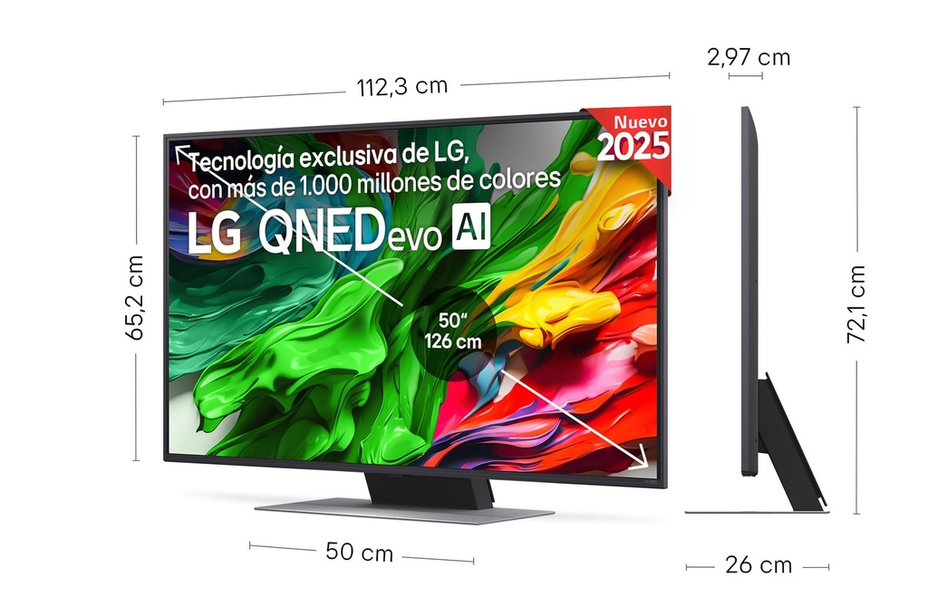 LG 50QNED87A6D, TV QNED 50'' MiniLed, 4K Ultra HD, 60Hz, webOS 25