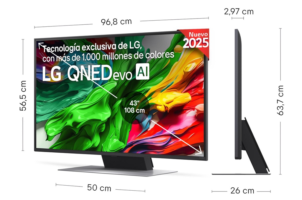 LG 43QNED87A6D, TV QNED 43'' MiniLed, 4K Ultra HD, 60Hz, webOS 25