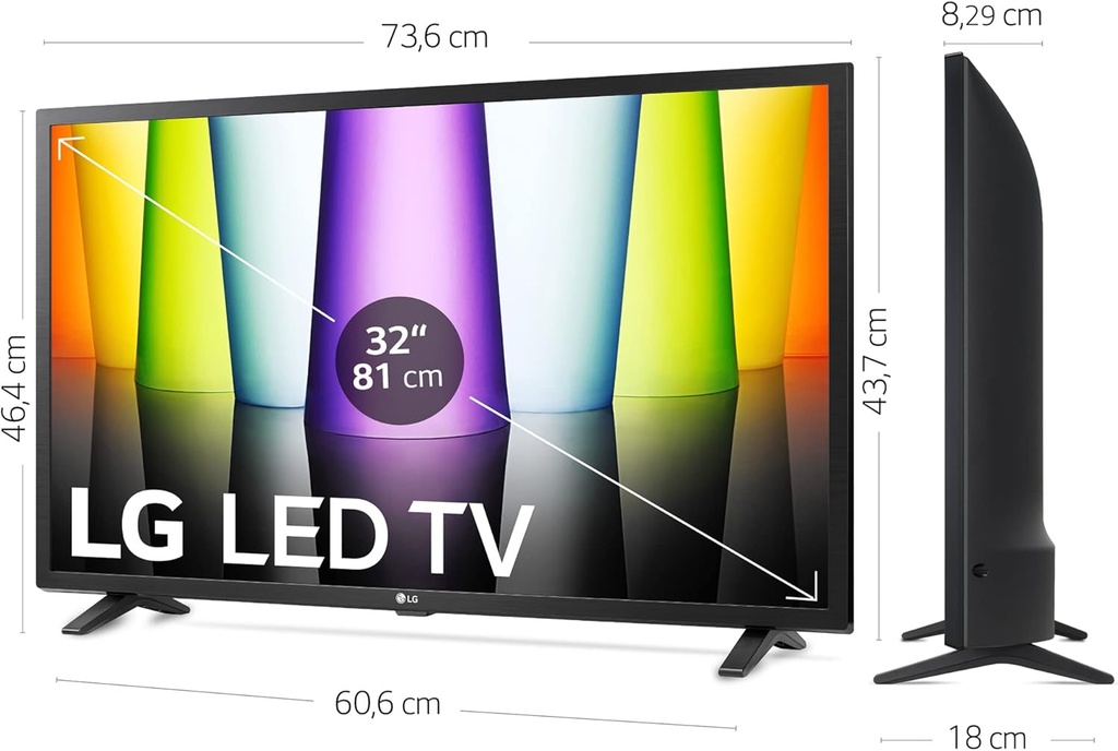 LG 32LQ630B6LA, Smart TV 32" webOS22 32 pulgadas (81 cm) HD, Bluetooth,