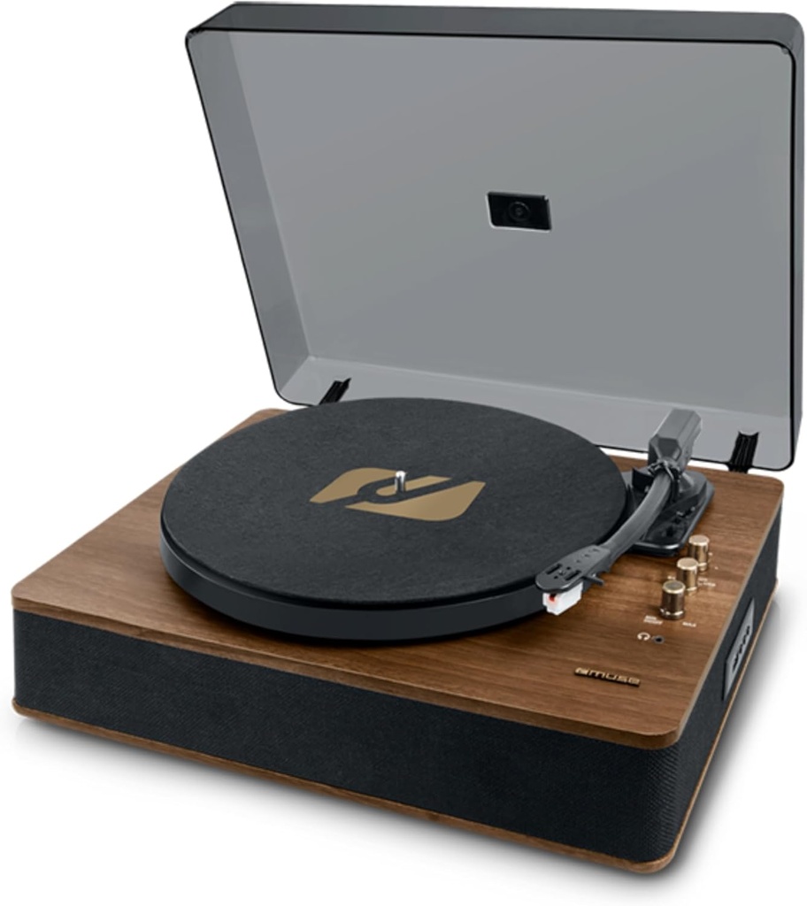 Tocadiscos - Muse MT-106 BT, Bluetooth, USB, RCA, 2x5 W Madera