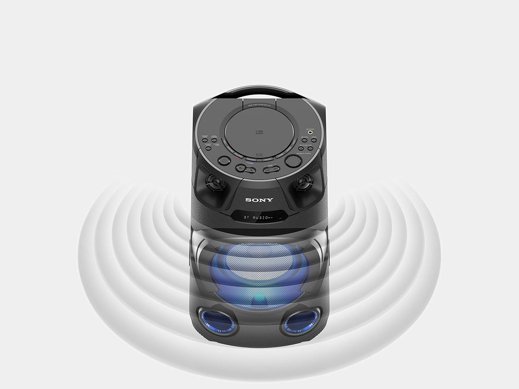 Sony MHC-V13, altavoz de fiesta, potente Bluetooth, iluminación multicolor, reproductor de CD, entrada de micrófono