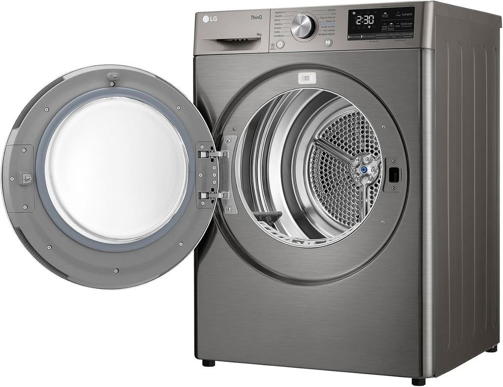 LG RH90V9PV2N, Secadora 9kg, A+++, con Bomba de calor Dual Inverter, Inox Antihuellas, Serie 900
