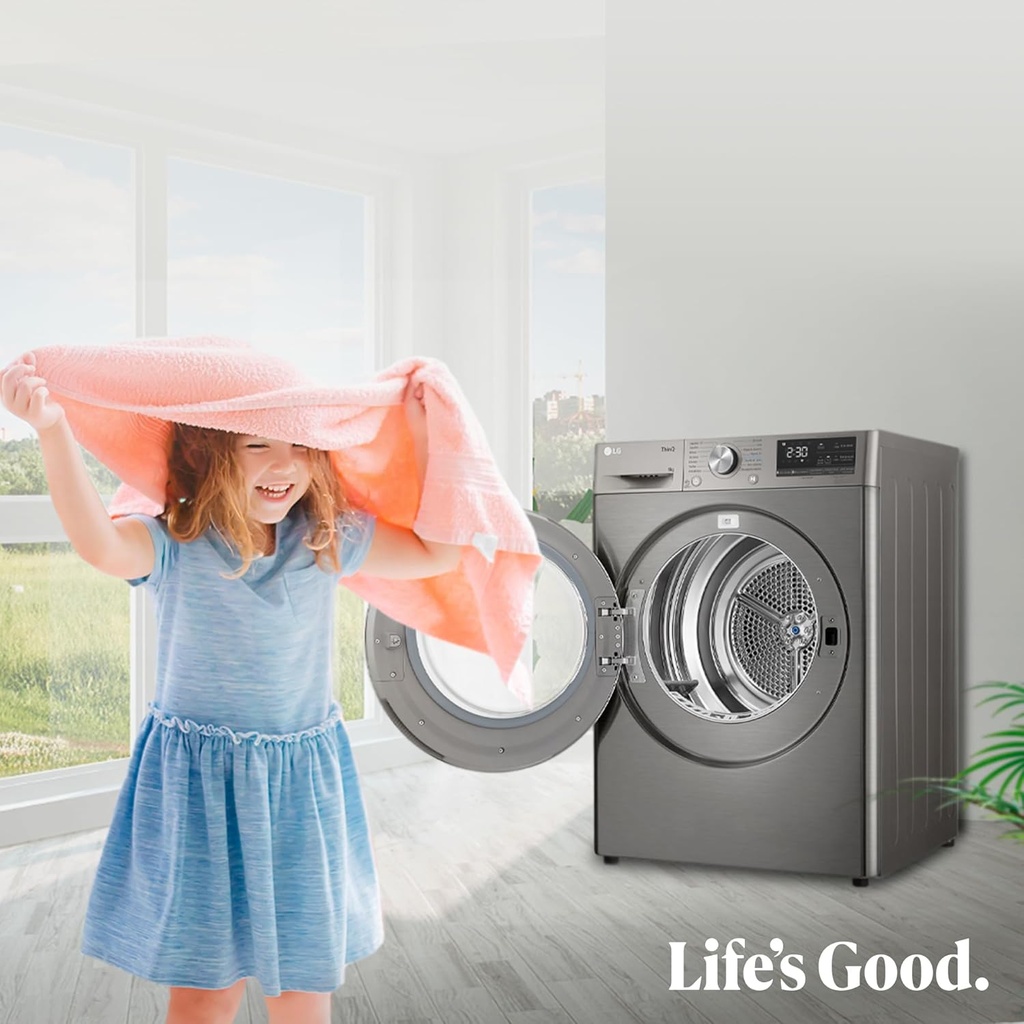 LG RH90V9PV2N, Secadora 9kg, A+++, con Bomba de calor Dual Inverter, Inox Antihuellas, Serie 900