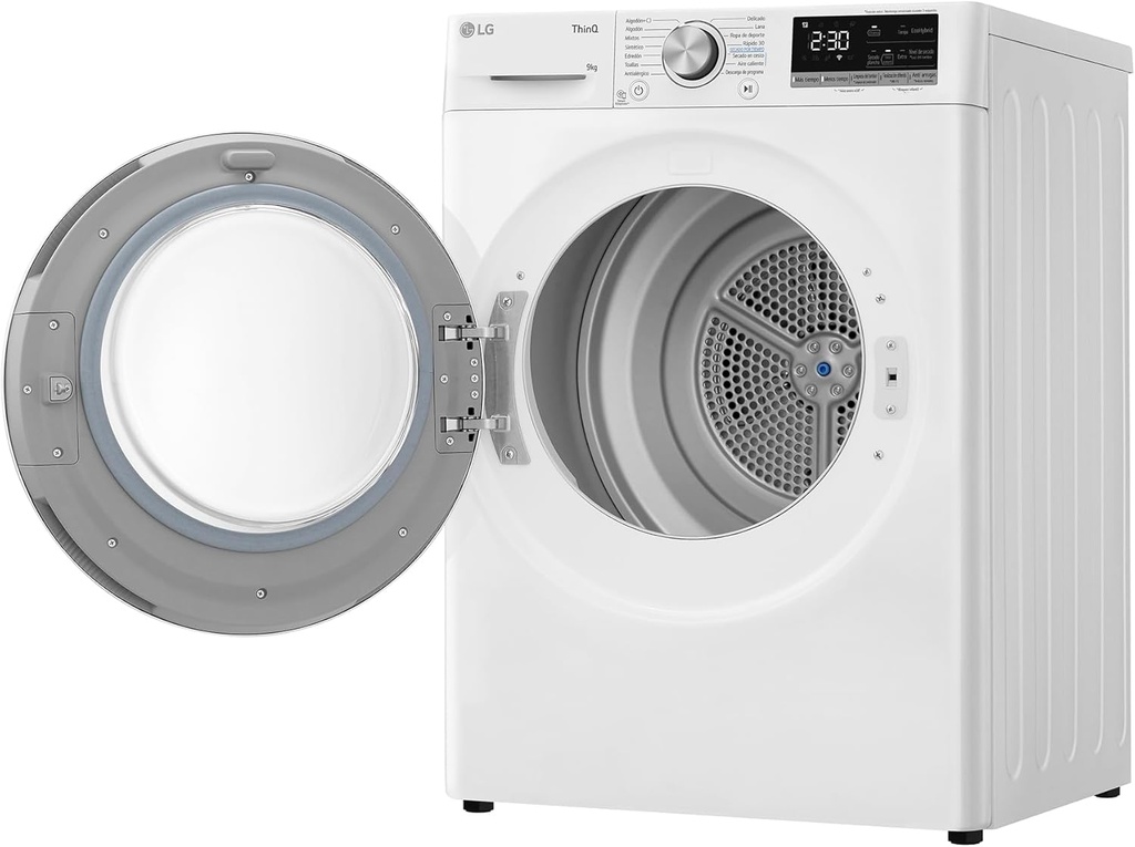 LG RH90V5AV6N, Secadora con Bomba de Calor Blanca A++, 9kg Dula Inverter