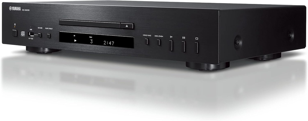 Yamaha CD-S303, reproductor de CD con DAC de alto rendimiento de 192 kHz/24 bits, Pure Direct, puerto USB