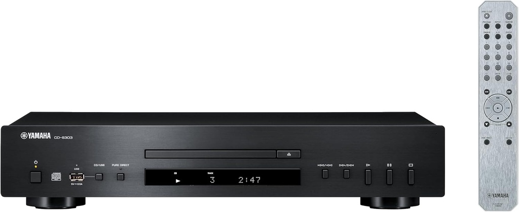 Yamaha CD-S303, reproductor de CD con DAC de alto rendimiento de 192 kHz/24 bits, Pure Direct, puerto USB