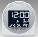 Muse M-09, Reloj digital con display, LCD grande, Fecha, Temperatura y alarma