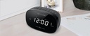 Muse M155 CR, Radio despertador FM/PLL con 20 presintonías para emisoras de FM, Radio o Buzzer, Snooze, Sleep y siesta, 24 horas con LED, intensidad ajustable