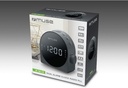 Muse M-185 CR, Radio despertador FM/MW PLL con 20 presintonías para emisoras (10 FM + 10 MW), Radio o buzzer, Snooze, 24 horas con LED blanco, Intensidad ajustable