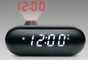 Muse M179 P, Radio despertador FM con 20 presintonías, Pantalla LED de 0,9'', Alarma dual, Proyección de hora de ángulo ajustable y rotación de imagen, Radio y buzzer, Snooze y función sleep