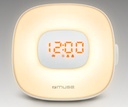 Muse ML-198 CR, Radio despertador con sonidos de la naturaleza, Radio FM digital con 20 presintonías, Luz ambiente multicolor, Radio o zumbador, Pantalla LED, Doble alarma